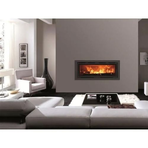 Poele a Bois Foyer a bois - PANADERO - Hogar angle a gauche Ecodesign - 5,9 kw - Bûches 50 cm