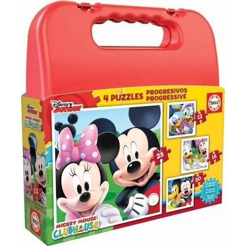 Educa Mickey - Mallette Puzzles Progressifs 12+16+20+25