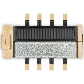 H.KOENIG WOD360 raclette, pierre à cuire et grill 8 personnes design bois