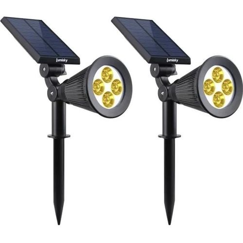 Lot De 2 Spots Solaires Projecteurs 2x Spiky Warm Noir Plastique 100lm