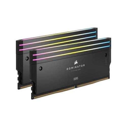 CORSAIR Dominator Titanium RGB - DDR5 - kit - 32 Go: 2 x 16 Go - DIMM 288 broches - 7200 MT/s / PC5-57600 - CL34 - 1.4 V - mémoire sans tampon - non ECC - noir