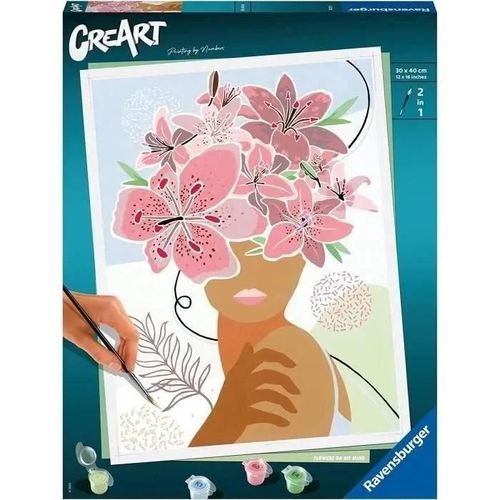Peinture Par Numéros Ravensburger Creart Grand Format 30x40 Cm Flowers On My Mind