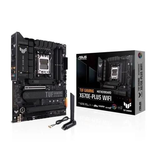 ASUS TUF GAMING X670E-PLUS WIFI - Carte-mère - ATX - Socket AM5 - AMD X670E Chipset - USB-C 3.2 Gen2, USB-C Gen 2x2, USB 3.2 Gen 1, USB 3.2 Gen 2 - 2.5 Gigabit LAN, Wi-Fi 6, Bluetooth - carte...
