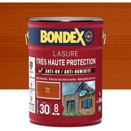 lasure pour bois trés haute protection 8 ans teck 5L Bondex