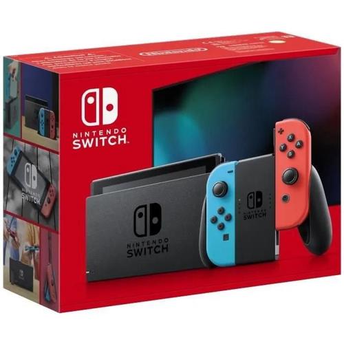 Nintendo Switch With Neon Blue And Neon Red Joy-Con - Console De Jeux - Full Hd - Noir, Rouge Fluo, Bleu Néon