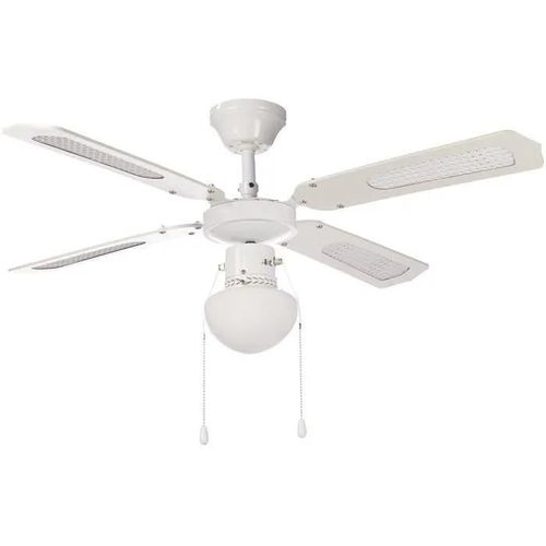 Ventilateur De Plafond Bali Ø 107 Cm, 4 Pales Blanches/Cannées Blanches + Éclairage