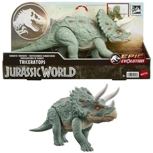 Jurassic World - Tricératops Géant Mega Action - Figurine Dinosaure - 4 Ans Et +