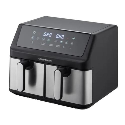 FRITEUSE SANS HUILE - ARTHUR MARTIN - AIRFRYER AMPF9 - 2 CUVES DE 4,5L - 2000W - AFFICHAGE LED