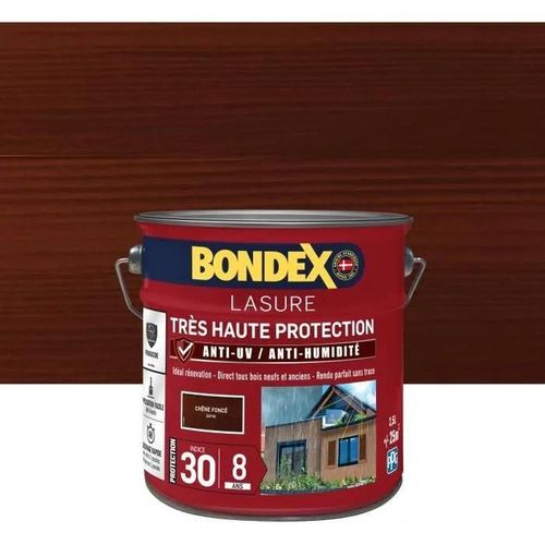 lasure pour bois trés haute protection 8 ans chene foncé 2.5L Bondex