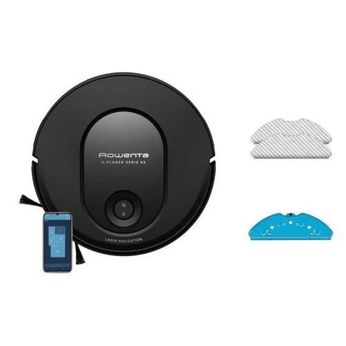 ROWENTA RR8L65WH X-PLORER Serie 65, Aspirateur robot laveur, Nettoyage méthodiqu