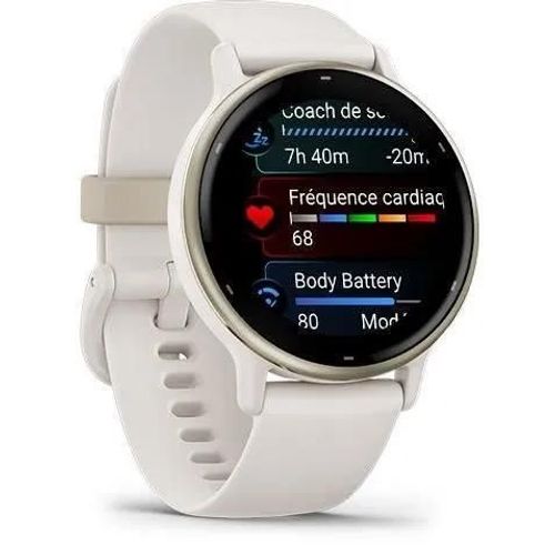 Montre Connectée Gps Garmin Vivoactive 5 - Ivoire Avec Bracelet Silicone Ivoire