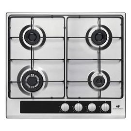 Continental Edison CECTG4VIX Table de cuisson au gaz Inox - 4 foyers