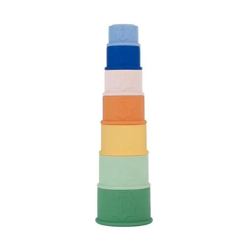 Badabulle Lot De 7 Tasses Empilables Numérotées - Jouets De Bain En Silicone Souple
