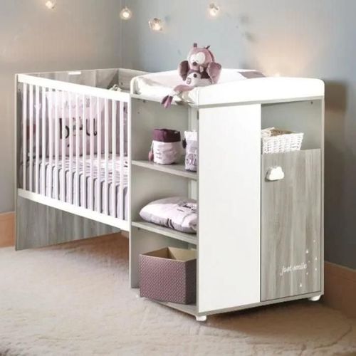 Babyprice Lit Bébé Combiné Évolutif Smile Chene Silex