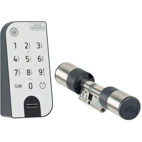 Serrure électronique 7602 Cylindre et clavier d'empreintes digitales noir,VA BURG-WÄCHTER