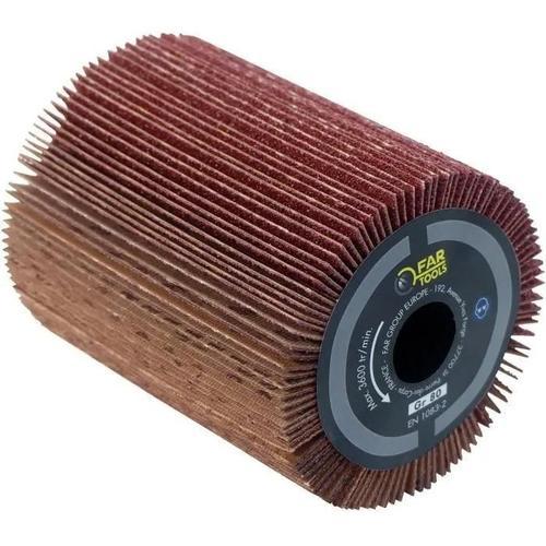 Brosse à lamelles abrasives Ø80mm L 100mm pour rénovateur compact FARTOOLS REX80 - Pour poncer bois ou métal sur surfaces planes