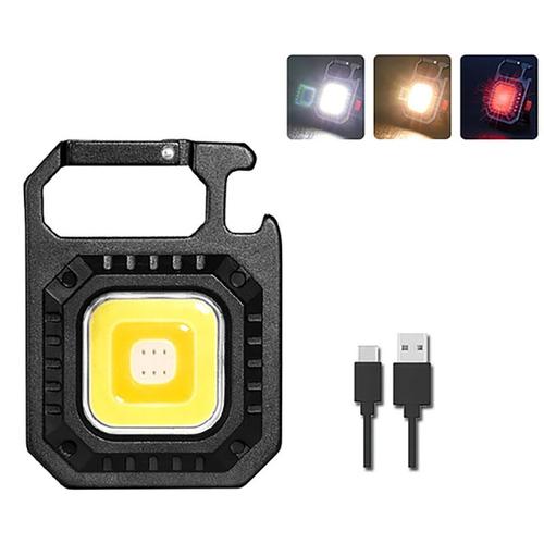 Mini lampes de poche porte-clés LED, lampe de travail COB portable  multifonctionnelle, chargement USB, lampe