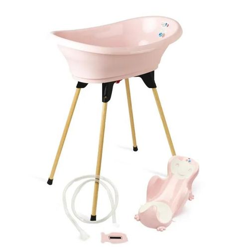 Pack Baignoire Thermobaby Vasco 5 En 1 Rose Poudre - Fabriqué En France