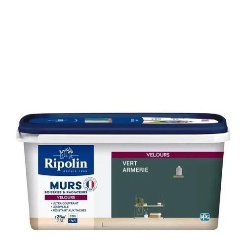 RIPOLIN Peinture Couleur Velours pour Murs. Boiseries Radiateurs - Vert Armerie