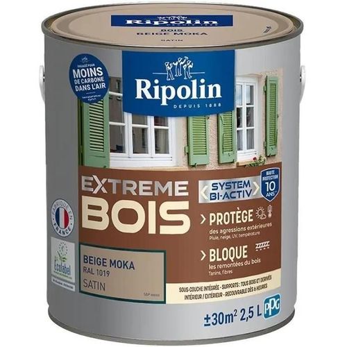 Peinture Extreme bois - Beige moka RAL 1019 satin - RIPOLIN - 2.5 L