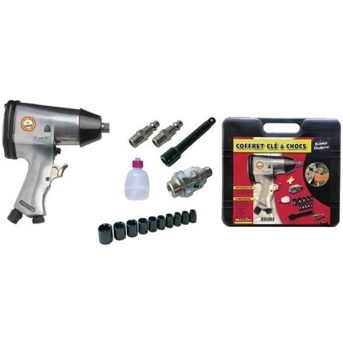 Mecafer Coffret Clés à Chocs 1/2"" + 15 Accessoires