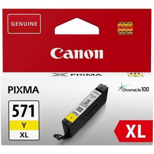 Canon CLI-571Y XL - 11 ml - à rendement élevé - jaune - originale - réservoir d'encre - pour PIXMA TS5051, TS5053, TS5055, TS6050, TS6051, TS6052, TS8051, TS8052, TS9050, TS9055