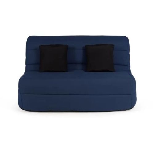 Dunlopillo Banquette Bz - Tissu Marine + 2 Coussins Noir - L 140 X P 99 X H 98 Cm - Made In France - Alice