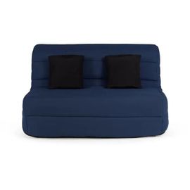 Dunlopillo Banquette Bz - Tissu Marine + 2 Coussins Noir - L 140 X P 99 X H 98 Cm - Made In France - Alice