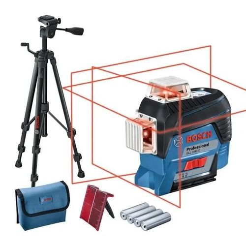 Laser en croix GLL 3-80 C + trépied BT 150 BOSCH PROFESSIONAL - 0601063R01