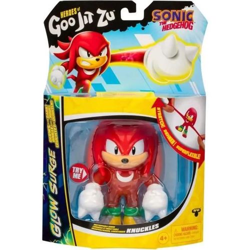 Knuckles Glow Surge 13cm - Heroes Of Goo Jit Zu - Sonic - Figurine Lumineuse Et Extensible