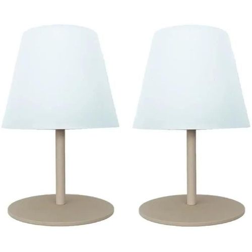 Set De 2 Lampes De Table Aluminium Crème H16cm