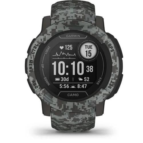 Garmin Instinct 2 - Camo Edition - 45 Mm - Camouflage Graphite - Montre De Sport Avec Bracelet - Silicone - Taille Du Poignet : 135-230 Mm - Monochrome - 32 Mo - Bluetooth, Ant+ - 52 G