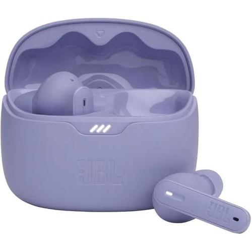 JBL TUNE Beam - Écouteurs sans fil avec micro - intra-auriculaire - Bluetooth - Suppresseur de bruit actif - isolation acoustique - violet