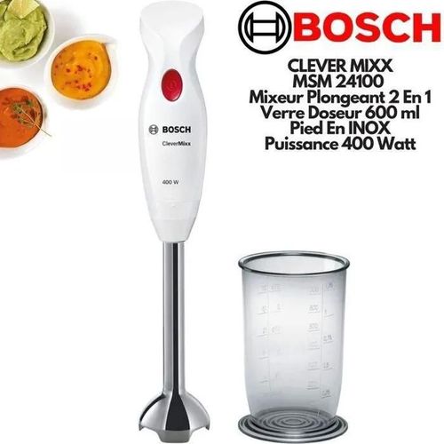Bosch CleverMixx MSM24100 - Mixeur à main - 400 Watt - blanc/rouge