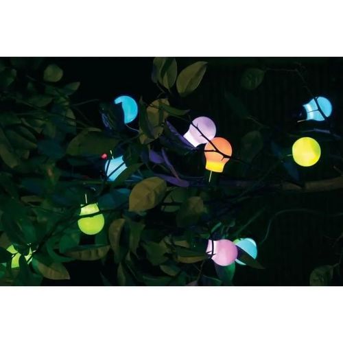 GUIRLANDE SOLAIRE FESTIVE 20 AMPOULES LED COULEUR CHANGEANTE