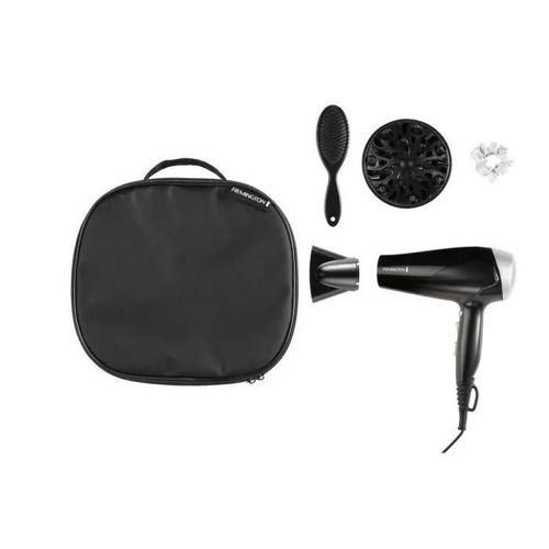 Coffret Seche-Cheveux Style Edit Remington D3171gp  2200w - Vanity De Rangement,Diffuseur, Brosse Plate Et Chouchou En Soie