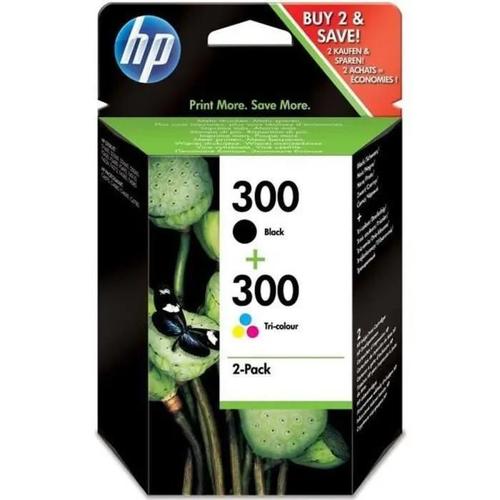 HP 300 Bi-Pack (CN637EE) - Cartouches noir et couleur (cyan, magenta, jaune) - 200 pages - pour Deskjet D1663, D1668, D2680, D5560, F4580; Envy 100 D410, 11X D411; Photosmart C4640