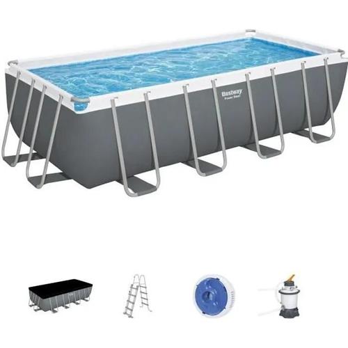 Piscine tubulaire Power Steel rectangulaire 4,88 x 2,44 x 1,22 m - Bestway