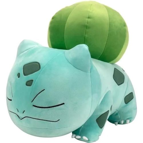 Peluche - Bandai - Pokémon Bulbizarre Dort - 40 Cm. Douce Et Moelleuse