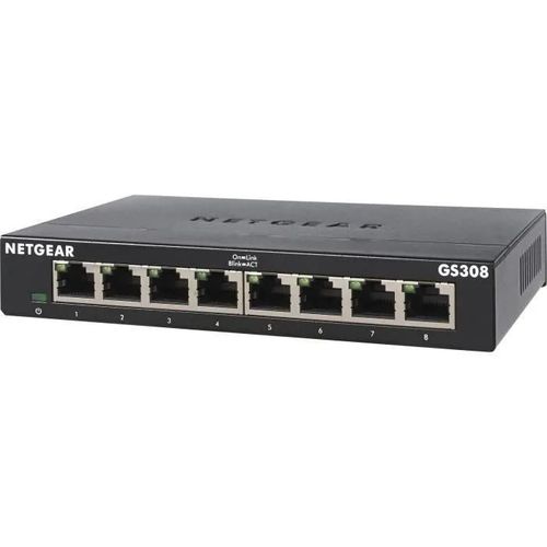 NETGEAR GS308v3 - Commutateur - non géré - 8 x 10/100/1000 - de bureau, fixation murale