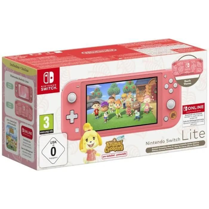 Console Lite Animal Crossing Corail Edition Limitée 2024 Nintendo Switch  Nintendo Rakuten