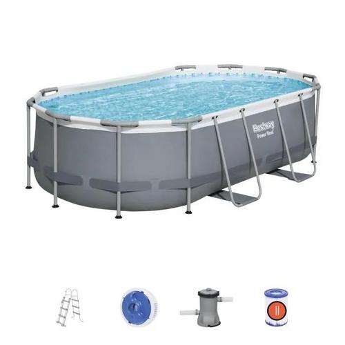 BESTWAY Piscine Tubulaire Power Steel Ovale 4,57 X 2,50 X 1,00 M