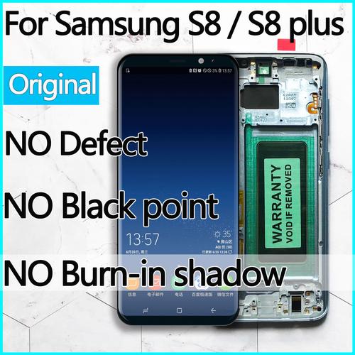 Écran Tactile Lcd Super Amoled Avec Châssis Pour Samsung Galaxy S8 G950 G950f S8 Plus G955 G955f Grade Aaa Original