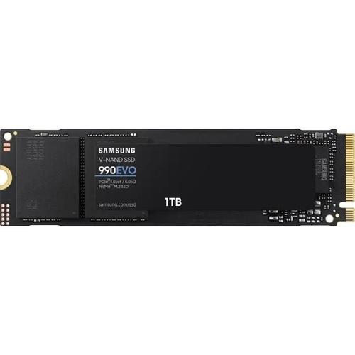 Samsung 990 EVO MZ-V9E1T0BW - SSD - chiffré - 1 To - interne - M.2 2280 - PCIe 5.0 x2 (NVMe) - AES 256 bits - TCG Opal Encryption 2.0