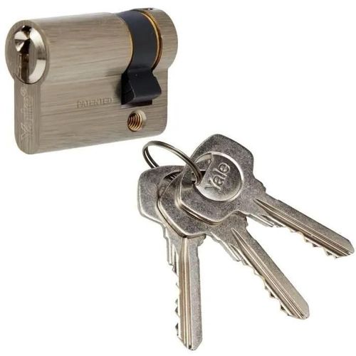 YALE Demi-Cylindre de Serrure Pour Porte de Garage - 5 Goupilles - 3 Cles - 30 x 10 mm