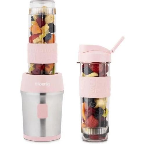 H.Koenig SMOO12 - Bol mixeur blender - 0.57 litre - 300 Watt - rose pastel