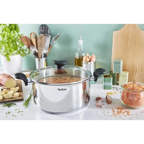 Tefal E3084604 Primary Faitout Inox 24 Cm / 5l + Couvercle/ Compatible Induction Seb
