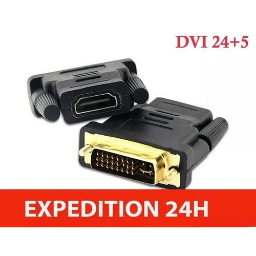Adaptateur DVI-I 24+5 pins mâle vers HDMI femelle convertisseur DVI-I 1080P
