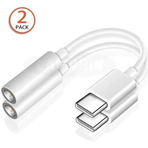 2 Câble adaptateur USB-C Type C vers prise casque audio Jack 3.5mm ,Charge pour ecouteurs Huawei Honor Samsung bes1647