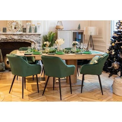 Table À Manger Extensible - Décor Chêne Artisan - L140/220 X P 90 X H 80 Cm